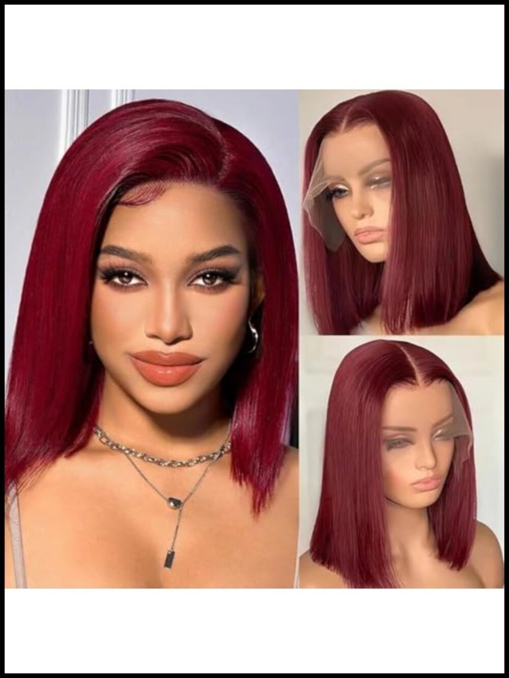 Human Hair Lace Front Wig 12 Inch Bob 180% Density